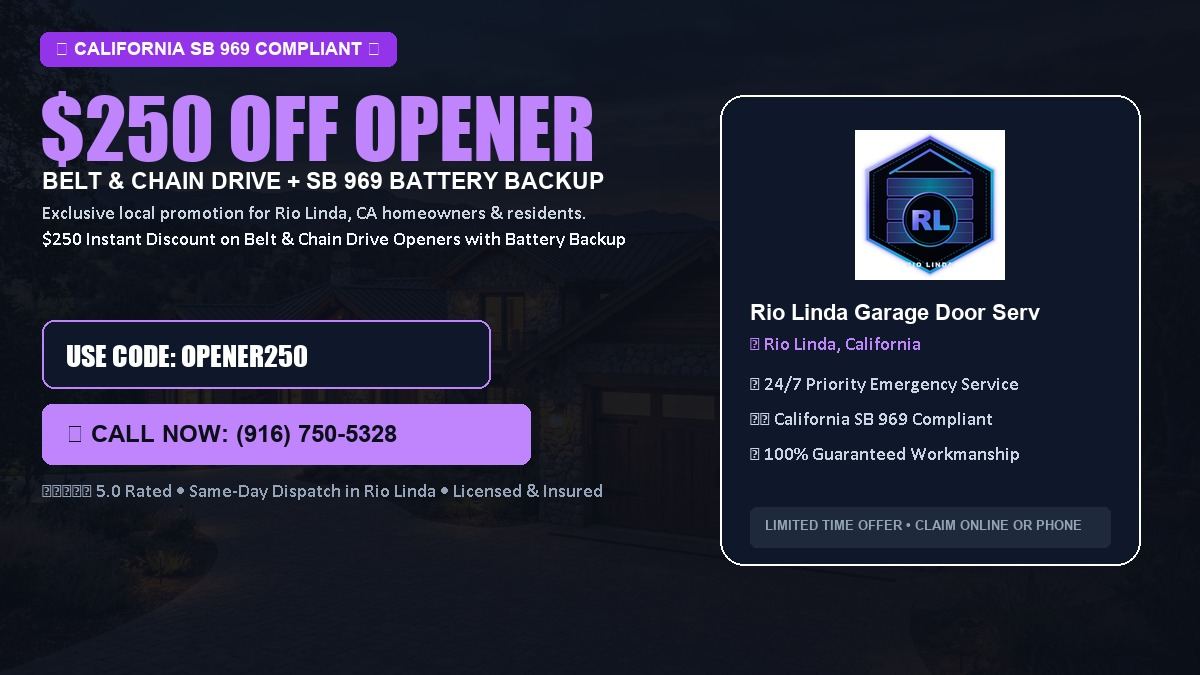 Rio Linda Garage Door Service $250 OFF Premium LiftMaster Opener Installation in Rio Linda, CA
